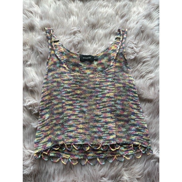 🌈 Adorable Colourful Knit Tank Top (xs) - Picture 2 of 5